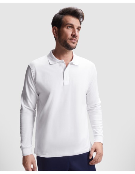 Polo manches longues en coton avec col à fermeture velcro, 200 g/m² - ROVER L/S ROLY