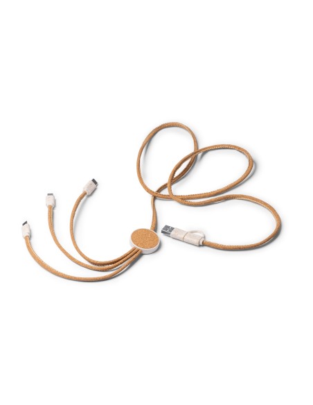 Cable Cargador 5 en 1 con diseño corcho Personalizable - Metrik