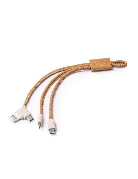 Cable Cargador 5 en 1 de Corcho y Fibra de trigo Personalizable - SEVEK