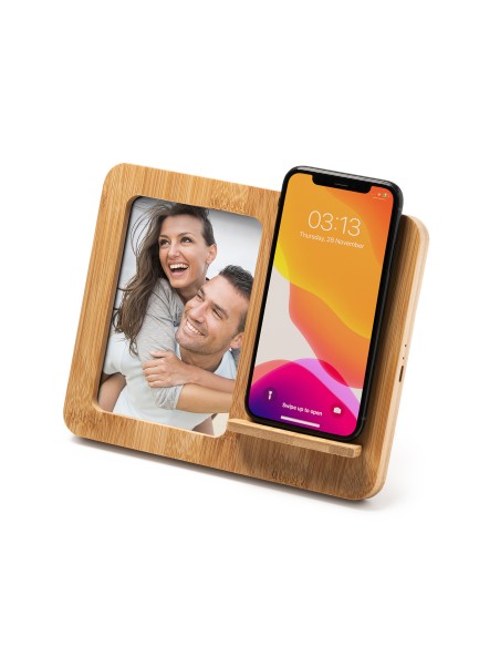 Wireless Charger with Bamboo Photo Frame - VULCO