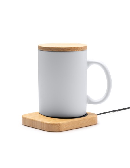 Chauffe-tasse en bambou personnalisable - NEON