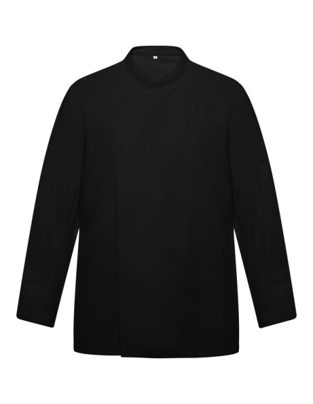 chaqueta cocinero de manga larga de color negro personalizable con logo para uniformes. chaqueta cocinero de manga larga de color negro personalizable con logo para uniformes.