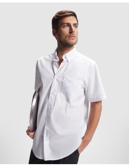 camisa màniga curta de popelín personalitzable per a uniformes laborals AIFOS