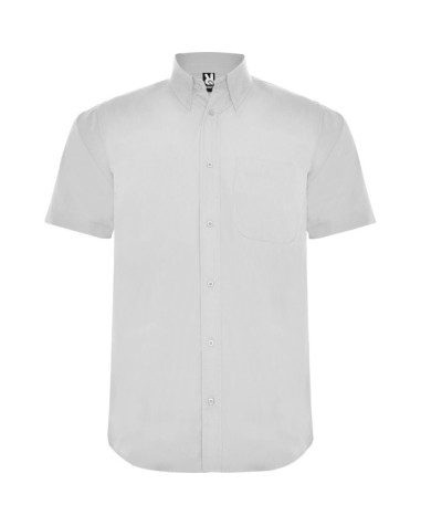 Short-sleeved shirt made of poplin fabric, customizable for hospitality work uniforms in white Short-sleeved shirt made of poplin fabric, customizable for hospitality work uniforms in white