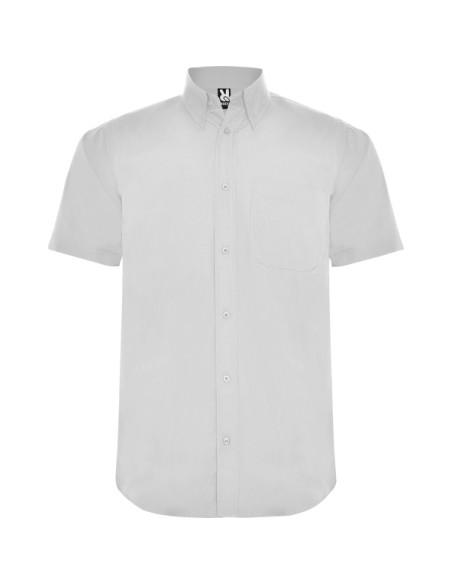 camisa de màniga curta i teixit Popelín, personalitzable per a uniforme laboral en hostaleria de color blanc