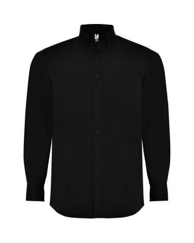 Black long-sleeved men's shirt, ideal for custom work uniforms, AIFOS L/S model