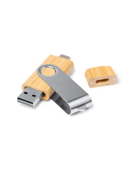 Clé USB GATLIN OTG 3.0 - 32 Go - Clip métallique et étui en bambou