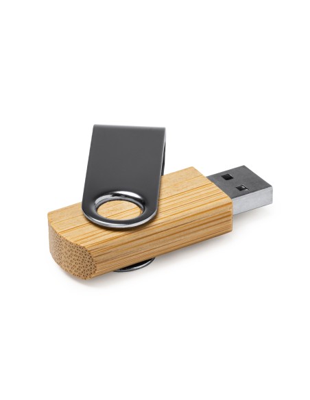 Memòria USB - 16GB - clip metàl·lic i carcassa de Bambú - ULDON