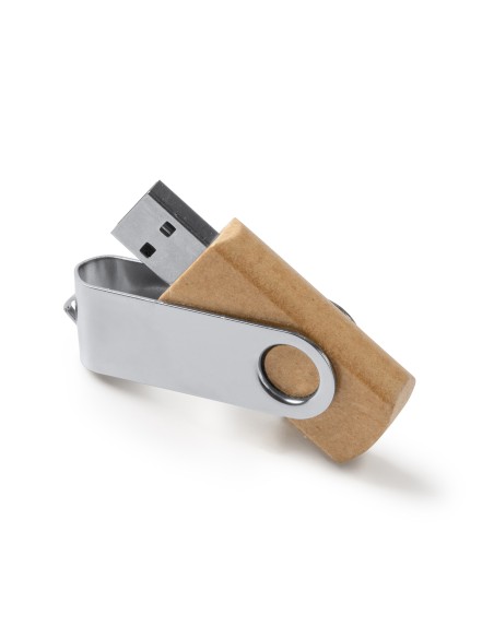USB Flash Drive - 16GB - Recycled Cardboard Case and Customizable Metal Clip - VIBO