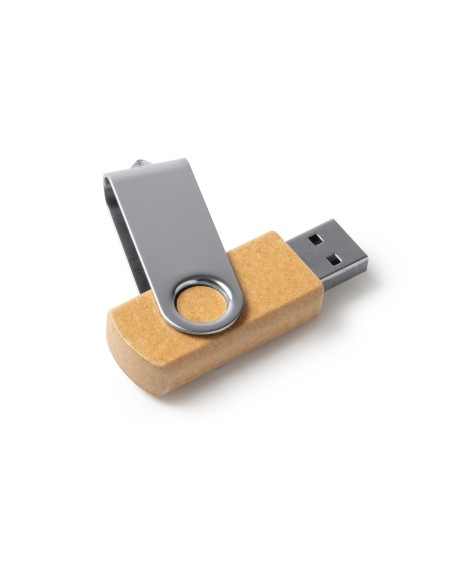 Memoria USB - 16GB - carcasa de Cartron Reciclado y clip metálico Personalizable - VIBO