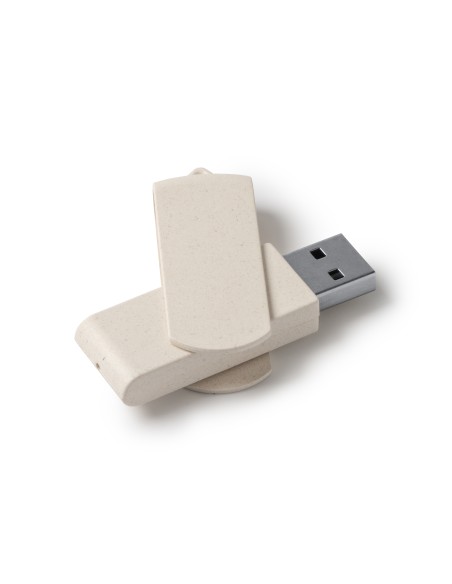 USB Flash Drive - 16GB - Wheat Fiber Case and Clip - KINOX