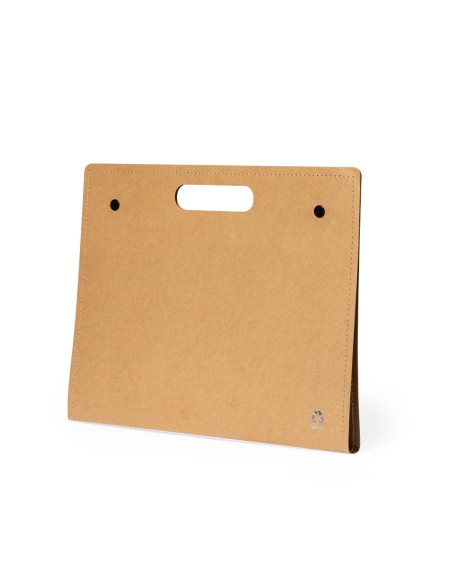 Carpeta de cartró reciclat amb bloc de notes, notes adhesives i bolígraf - Kelem