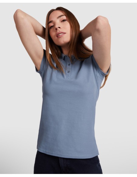 Women's short-sleeved polo shirt in 100% cotton piqué, 200g/m² - Star Woman Roly