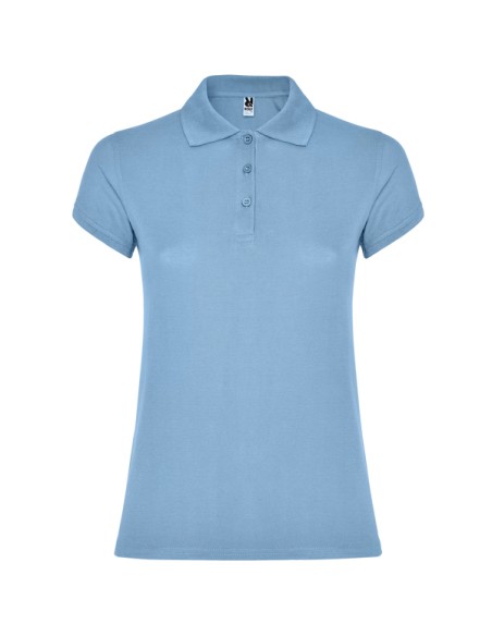 Women's short-sleeved polo shirt in 100% cotton piqué, 200g/m² - Star Woman Roly