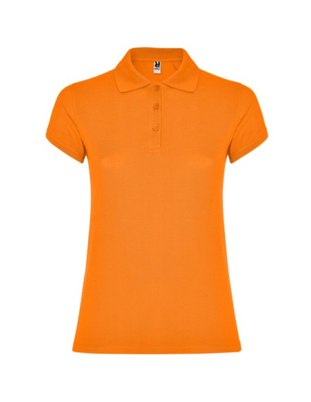 Women's short-sleeved polo shirt in 100% cotton piqué, 200g/m² - Star Woman Roly