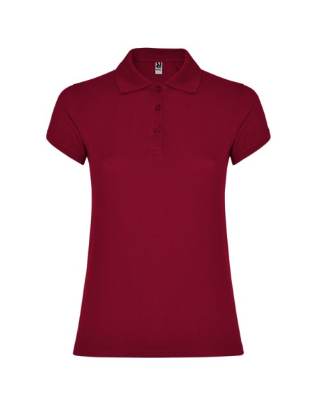 Women's short-sleeved polo shirt in 100% cotton piqué, 200g/m² - Star Woman Roly