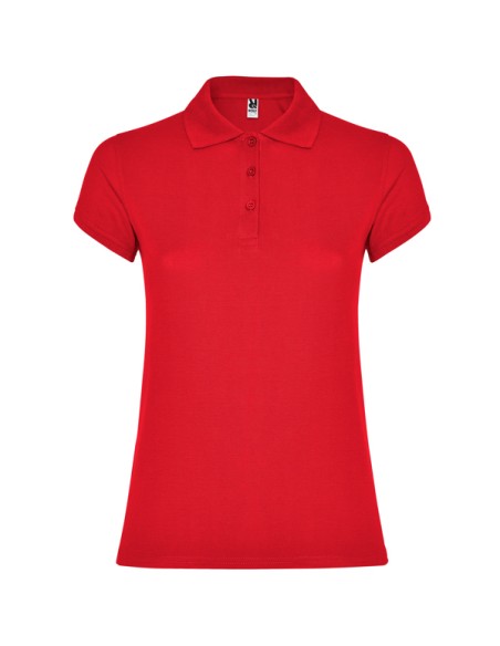 Women's short-sleeved polo shirt in 100% cotton piqué, 200g/m² - Star Woman Roly