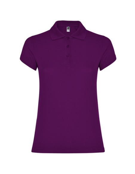 Women's short-sleeved polo shirt in 100% cotton piqué, 200g/m² - Star Woman Roly