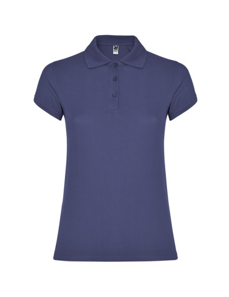Women's short-sleeved polo shirt in 100% cotton piqué, 200g/m² - Star Woman Roly
