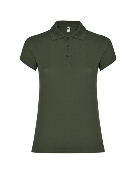 Women's short-sleeved polo shirt in 100% cotton piqué, 200g/m² - Star Woman Roly