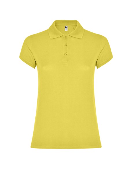 Women's short-sleeved polo shirt in 100% cotton piqué, 200g/m² - Star Woman Roly