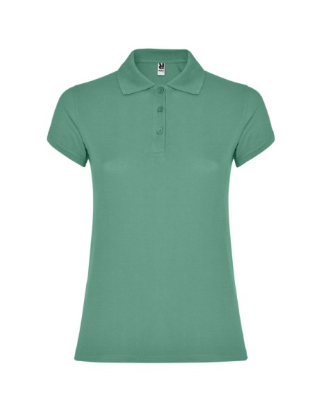 Women's short-sleeved polo shirt in 100% cotton piqué, 200g/m² - Star Woman Roly