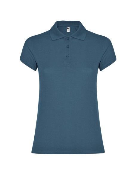 Women's short-sleeved polo shirt in 100% cotton piqué, 200g/m² - Star Woman Roly