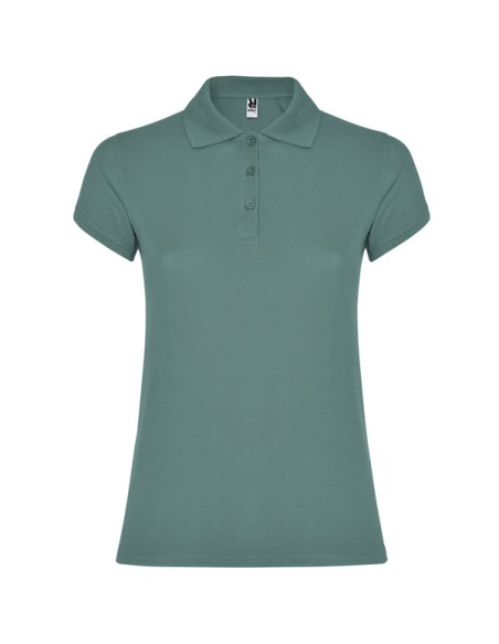 Women's short-sleeved polo shirt in 100% cotton piqué, 200g/m² - Star Woman Roly