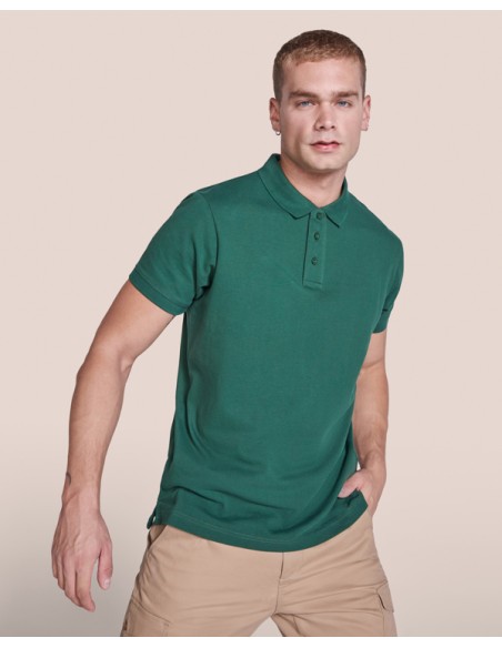 Short-sleeved polo shirt in 100% cotton piqué knit, 220 g/m², for adults - IMPERIUM ROLY