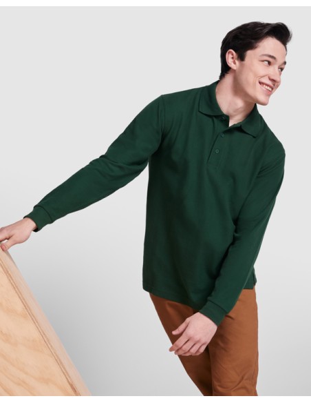 Long sleeve polo shirt 65% Cotton / 35% Polyester piqué 220g/m² ADULT - CARPE ROLY