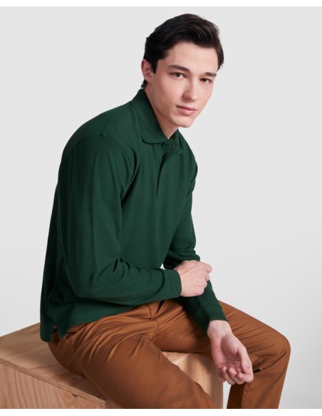 Long sleeve polo shirt 65% Cotton / 35% Polyester piqué 220g/m² ADULT - CARPE ROLY