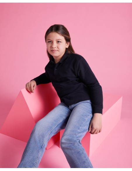 Polo màniga llarga 100% Cotó punt piqué 220g/m² ADULT/JUNIOR- ESTRELLA L/S ROLY