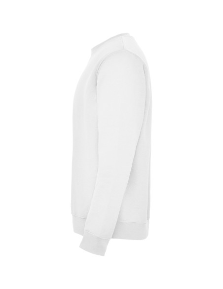 Classic white unisex sweatshirt, side view