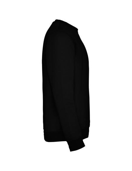 side view customizable black brushed fleece sweatshirt