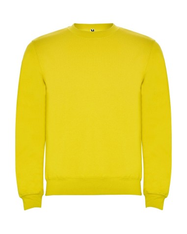 50% cotton - 50% polyester fleece crewneck sweatshirt in yellow