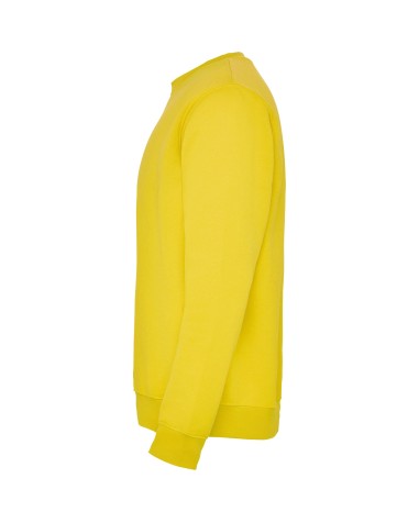 side view yellow round neck sweatshirt