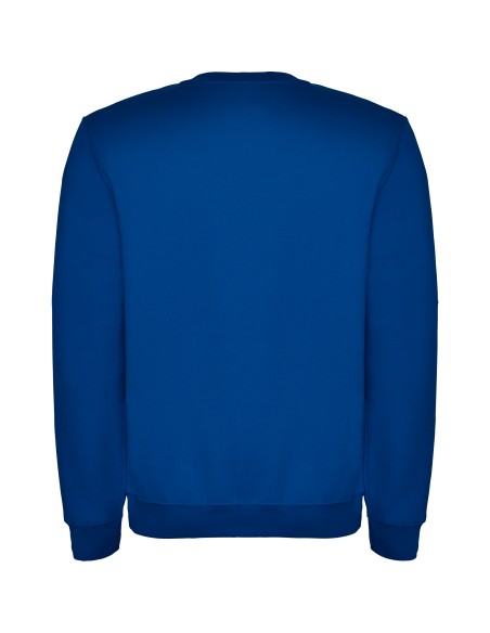 sudadera clásica Roly cuello redondo felpa perchada 280 algodón/políester vista trasera color azul royal