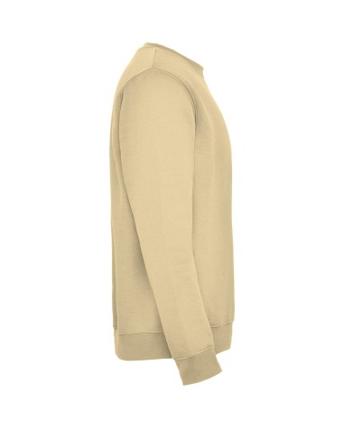 round neck sweatshirt, side view, sand color