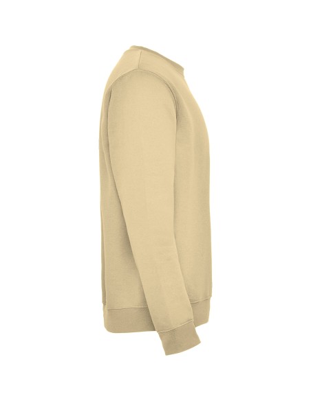 round neck sweatshirt, side view, sand color