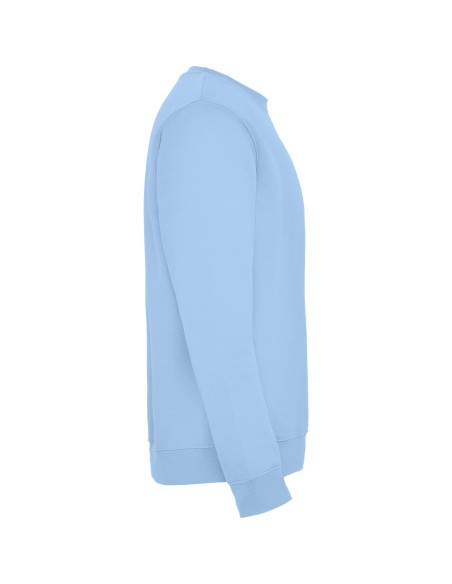 light blue plush sweatshirt with a round neck