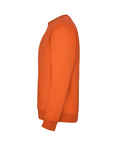 Sweat-shirt classique à col rond personnalisable, vue latérale orange