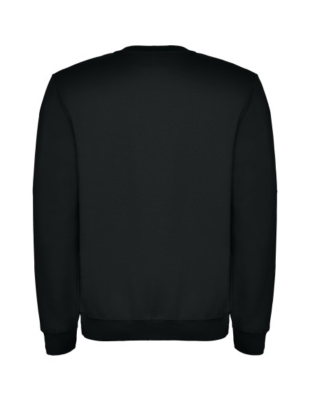 lead-colored round-neck sweatshirt, back view