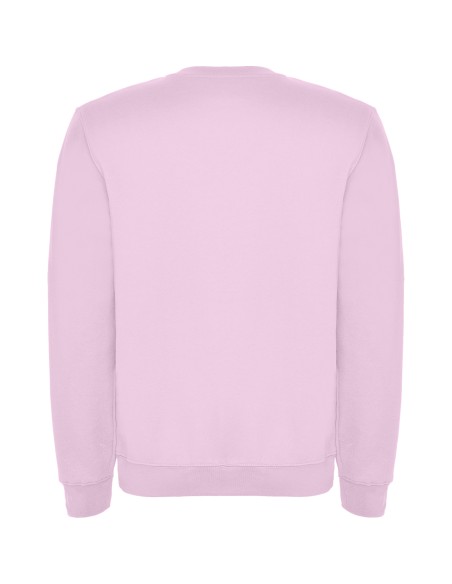 Sweat-shirt ras du cou en peluche rose clair, vue arrière