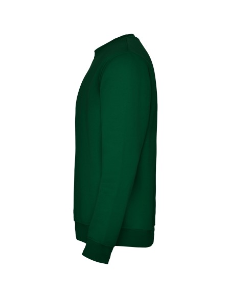 Vue latérale d'un sweat-shirt à col rond vert bouteille