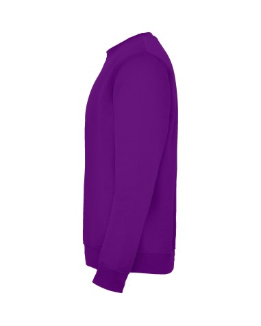sudadera cuello redondo color purpura vista lateral