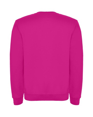 sudadera clásica de cuello redondo de algodón/poliéster de color fucsia