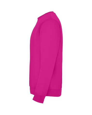 Customizable fuchsia-colored plush crewneck sweatshirt for uniforms