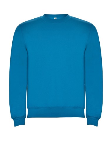 Classic crew neck sweatshirt in ocean blue brushed fleece