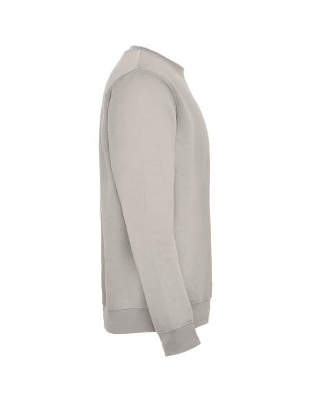 Customizable classic crew neck sweatshirt with stone grey visible sleeves