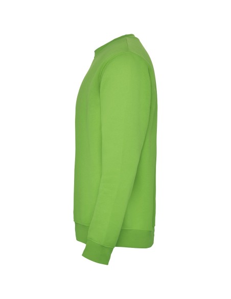 sudadera clásica cuello redondo personalizable verde claro vista lateral